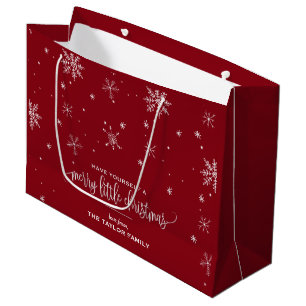 Rotes Schneeflocke-Weihnachten Große Geschenktüte