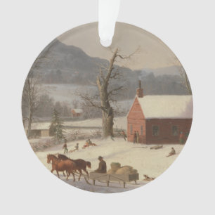 Rotes Schulhaus (ländliche Szene): Ornament