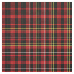 Rotes, schwarz-gelbes, weißes Tartan-Quadrat-Muste Stoff