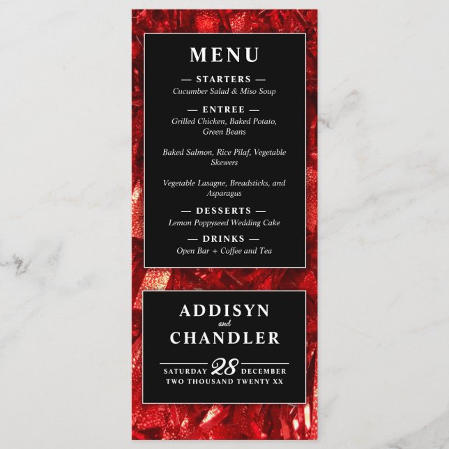 Rotes Schwarz und Weiß Moderne Weihnachtszeit Programm (Vorderseite)