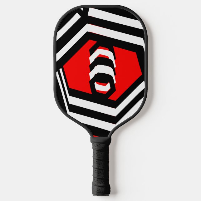 Rotes Schwarz-weißes, modernes Pickleball-Paddel Pickleball Schläger (Vorderseite)
