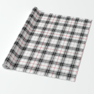 Rotes Schwarz-weißes schottisches Tartan-Kariertes Geschenkpapier