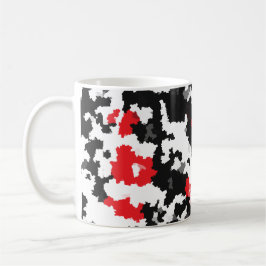 Rotes Schwarz-weißes unregelmäßiges Abstract-Desig Kaffeetasse