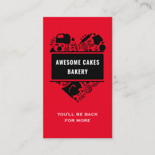 Rotes Schwarzes Bäckereigebäck Gebäck Koch Kondito Visitenkarte