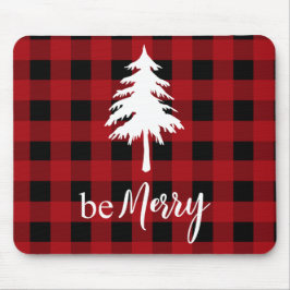 Rotes Schwarzes Buffalo Kariertes Pine Tree Holida Mousepad