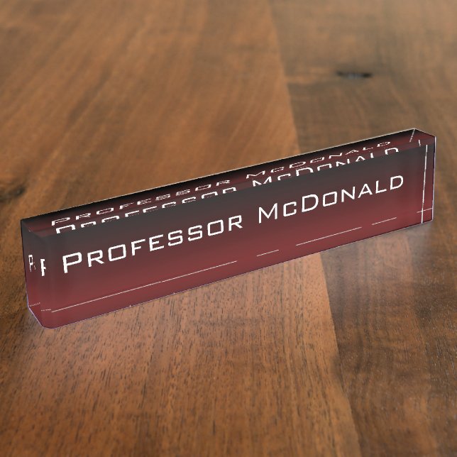 Rotes Schwarzes Burgunders verblassen Namensplakette (Seite)