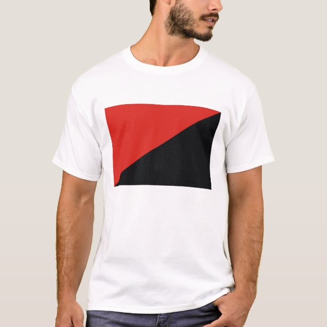 rotes Schwarzes der Anarchieflagge T-Shirt (Vorderseite)