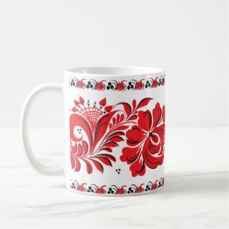 Rotes Schwarzes der russischen nationalen Tasse