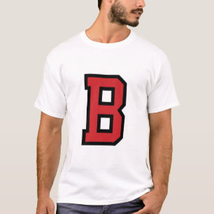 Rotes Schwarzes des Uni-Sport-  des Buchstabe-B   T-Shirt