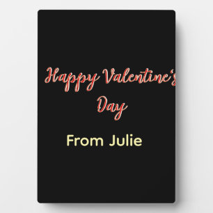Rotes schwarzes frohes Valentinstag von Name stilv Fotoplatte