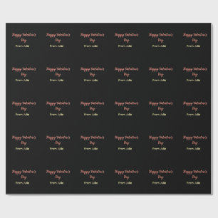 Rotes schwarzes frohes Valentinstag von Name stilv Geschenkpapier