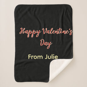 Rotes schwarzes frohes Valentinstag von Name stilv Sherpadecke