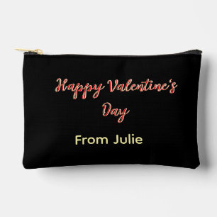 Rotes schwarzes frohes Valentinstag von Name stilv Zubehörtasche