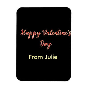 Rotes schwarzes glückliches Valentinstag von Name  Magnet