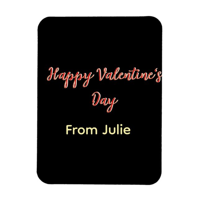 Rotes schwarzes glückliches Valentinstag von Name  Magnet (Vertikal)