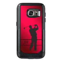 Rotes Schwarzes Golfer Monogramm
