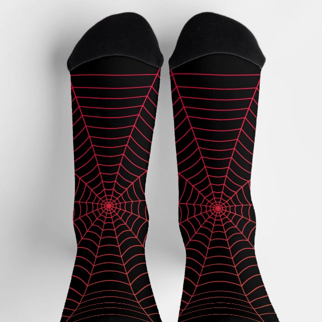 Rotes, schwarzes, Halloween-Muster Socken (Oben)