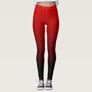 Rotes schwarzes Ombre Leggings