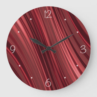 Rotes Schwarzes schattierte Streifen Große Wanduhr