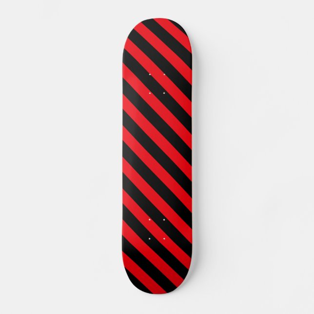 Rotes Schwarzes Strip Skateboard (Vorderseite)