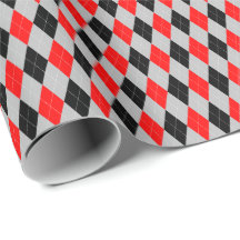 Rotes, schwarzes und graues Argyle-Geschenkpapier