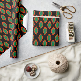Rotes, schwarzes und grünes Ankara-Style-Wrap-Papi Geschenkpapier