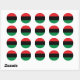 Rotes Schwarzes und grünes Panafrikanisches UNIA-F Runder Aufkleber (Blatt)