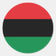 Rotes Schwarzes und grünes Panafrikanisches UNIA-F Runder Aufkleber (Vorderseite)