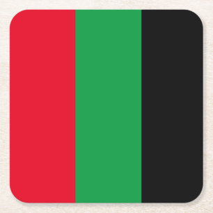 Rotes, Schwarzes und Grünes Symbol der Einheit und Rechteckiger Pappuntersetzer