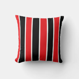 Rotes Schwarzes und Weiß-Gestreift Kissen