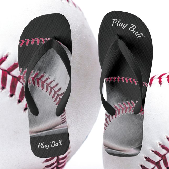 Rotes Schwarzes und Weißes Baseball Flip Flops (Von Creator hochgeladen)