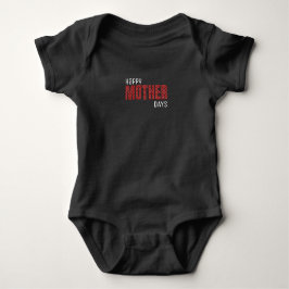 Rotes, schwarzes und weißes geometrisches Pixelmus Baby Strampler