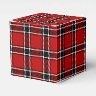 Rotes Schwarzes und weißes Tartan Geschenkschachtel
