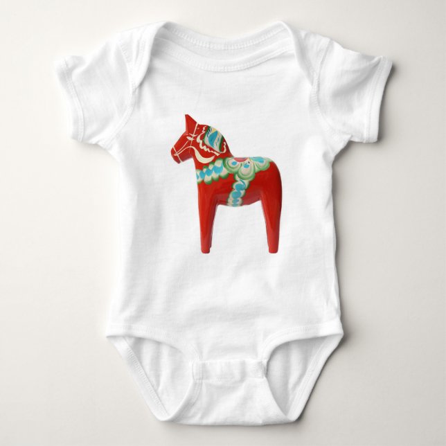 Rotes Schwede Dala Pferd Baby Strampler (Vorderseite)