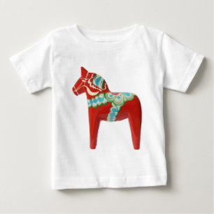 Rotes Schwede Dala Pferd Baby T-shirt