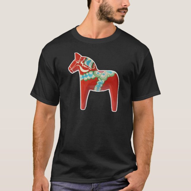 Rotes Schwede Dala Pferd T-Shirt (Vorderseite)