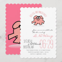 Rotes Schweinefleisch und Ingwer Party Einladung