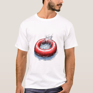 Rotes Schwimmrohr T-Shirt