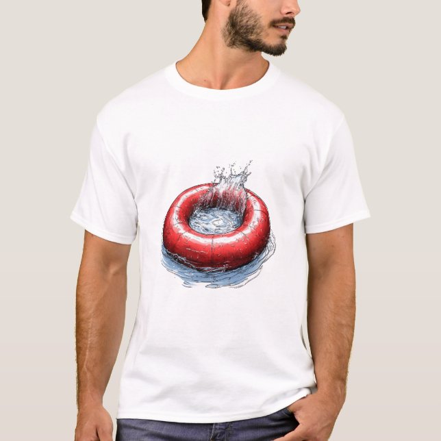 Rotes Schwimmrohr T-Shirt (Vorderseite)