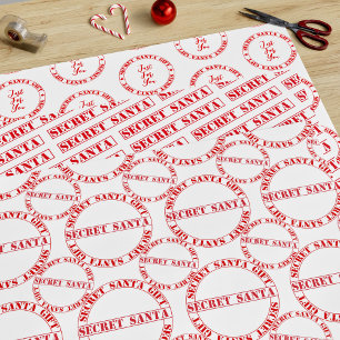Rotes Secret-Santa-Text-Wrapapier Geschenkpapier Set