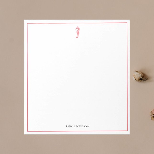 Rotes Seepferd Aquarelltonröhre Meeresleben Notizblock (Von Creator hochgeladen)