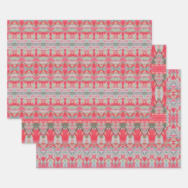 Rotes Shelley Liners Decorative Blatt Wrapping Pap (Set)