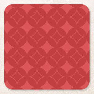 Rotes Shippomuster Rechteckiger Pappuntersetzer