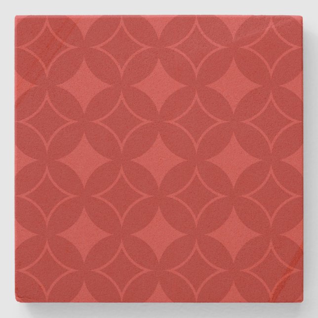 Rotes Shippomuster Steinuntersetzer (Vorderseite)