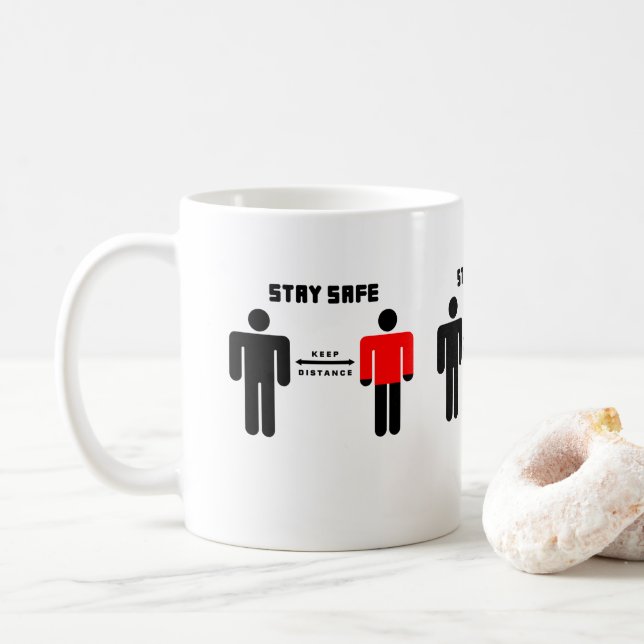 Rotes Shirt für sichere Menschen Bleibe Kaffeetasse (Mit Donut)