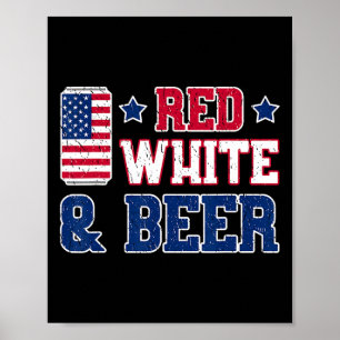 Rotes Shirt und Bier - USA 4. Juli Drink Poster