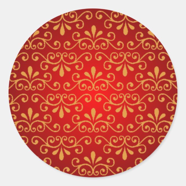 Rotes Siegel mit Goldkursen Runder Aufkleber (Vorderseite)