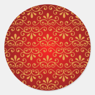 Rotes Siegel mit Goldkursen Runder Aufkleber