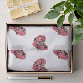 Rotes Sketchy Herz aus Liebe Seidenpapier