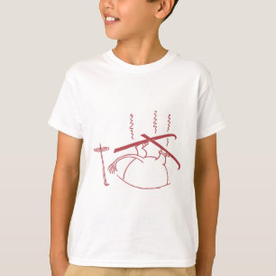 Rotes Skifahren Moomintroll steckt im Schnee Winte T-Shirt